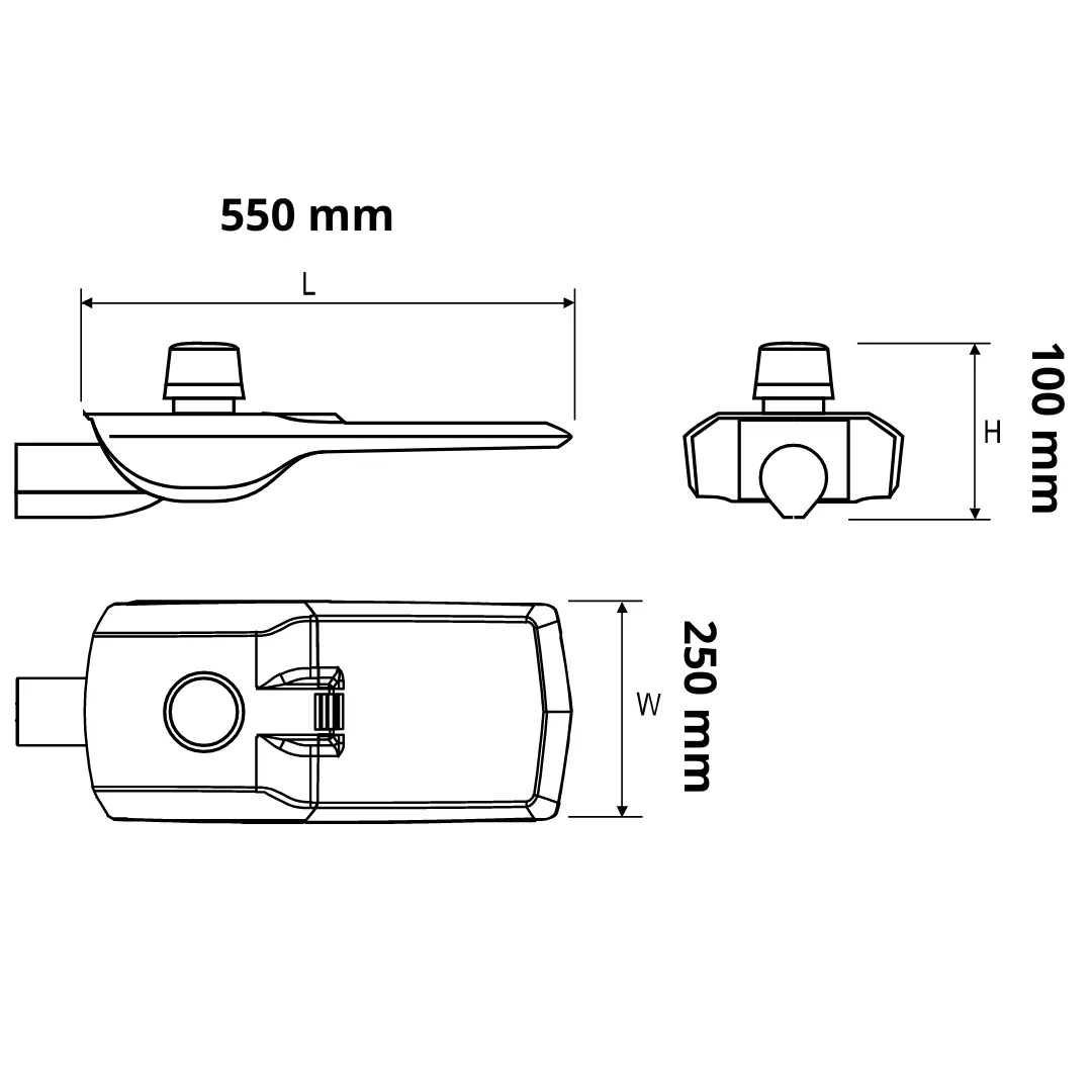 Lanterne LUG Urbino LED - 53W 3000K 6250Lm IP66 IK09 100 000h L90 Gris O.parking - Garantie 5ans
