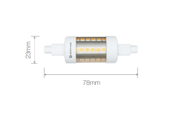 Lampe LED BENEITO R7S Tubulaire - 230V AC 5W 3000K 561Lm 360° 78mm 25 000H - Garantie 3ans