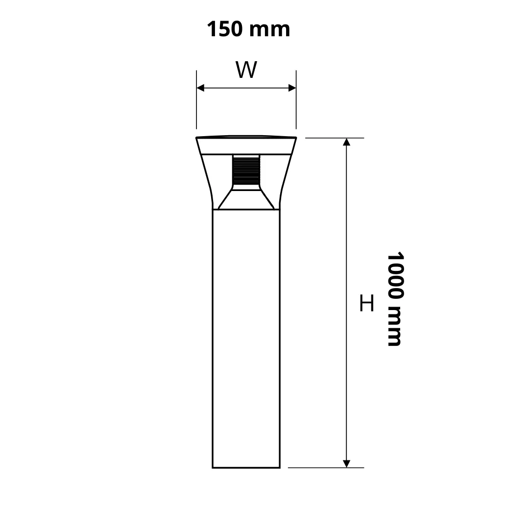 Borne LED LUG Avenida - 13,5W 3000K 1200Lm IP66 IK09 96 000H L80B10 H1000 Anthracite - Garantie 5ans