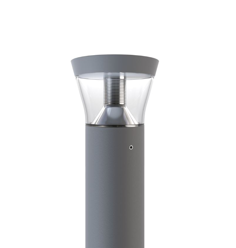 Borne LED LUG Avenida - 13,5W 3000K 1200Lm IP66 IK09 96 000H L80B10 H1000 Gris - Garantie 5ans
