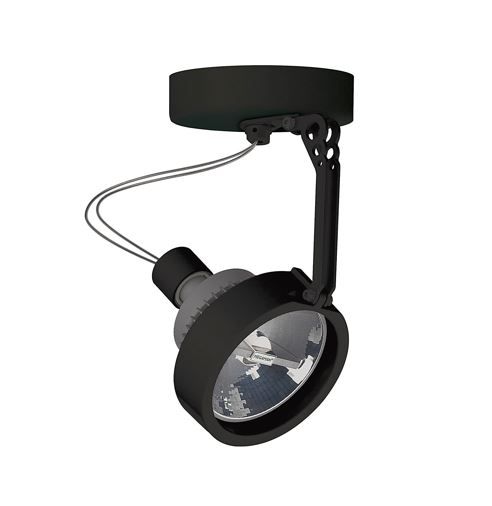 Spot sur patère NOVOLUX Haïti - 230V AC AR111/ GU10 IP20 (hors source) Noir - Garantie 2ans