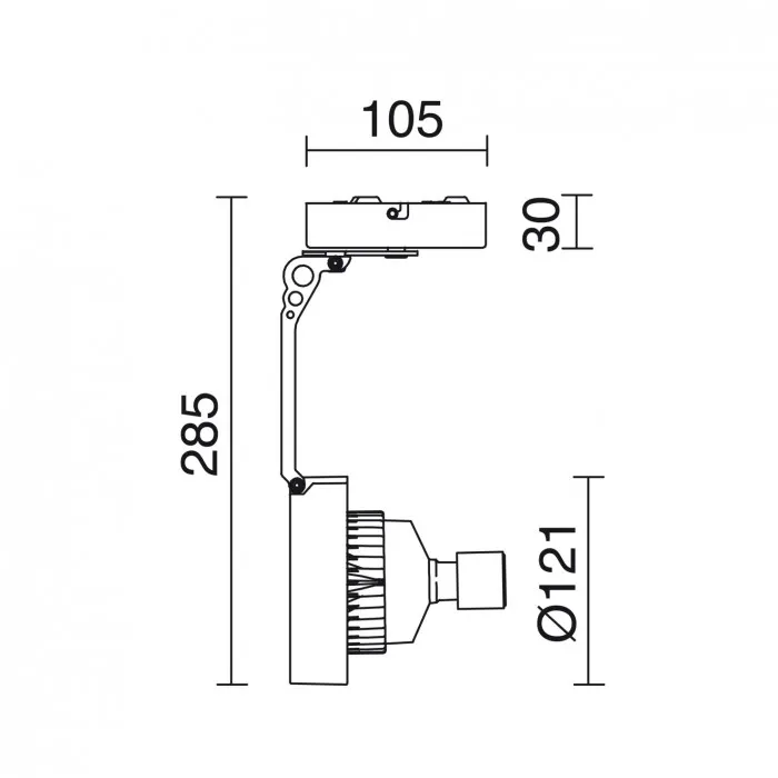 Spot sur patère NOVOLUX Haïti - 230V AC AR111/ GU10 IP20 (hors source) Noir - Garantie 2ans
