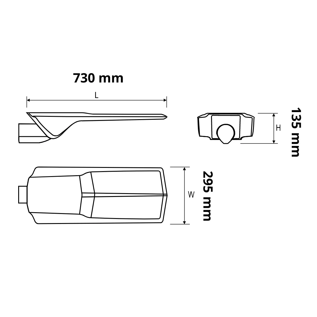 Lanterne LUG Urbano LED - 199W 3000K 25400Lm IP66 IK09 100 000h L90 Gris O.Parking - Garantie 5ans