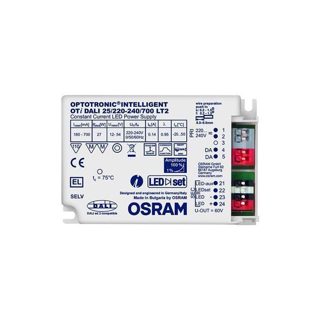 Driver OSRAM DALI/ Push Dim - 350-1050mA 15 à 54W 50 000H (sans repiquage) - Garantie 5ans