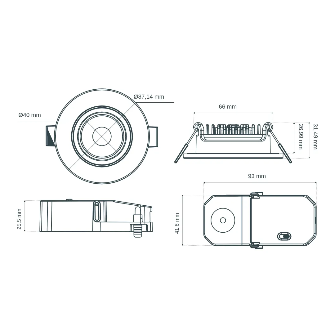 Spotlight orientable LED SOLUM Libra - 6W CCT 580Lm 60° IP65 50000H dimmable blanc - Garantie 5ans