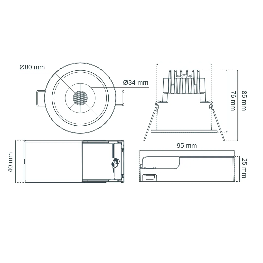 Spotlight LED SOLUM Hydra - 10W CCT 730Lm IP65 50000H L70B10 dimmable Noir - Garantie 5ans