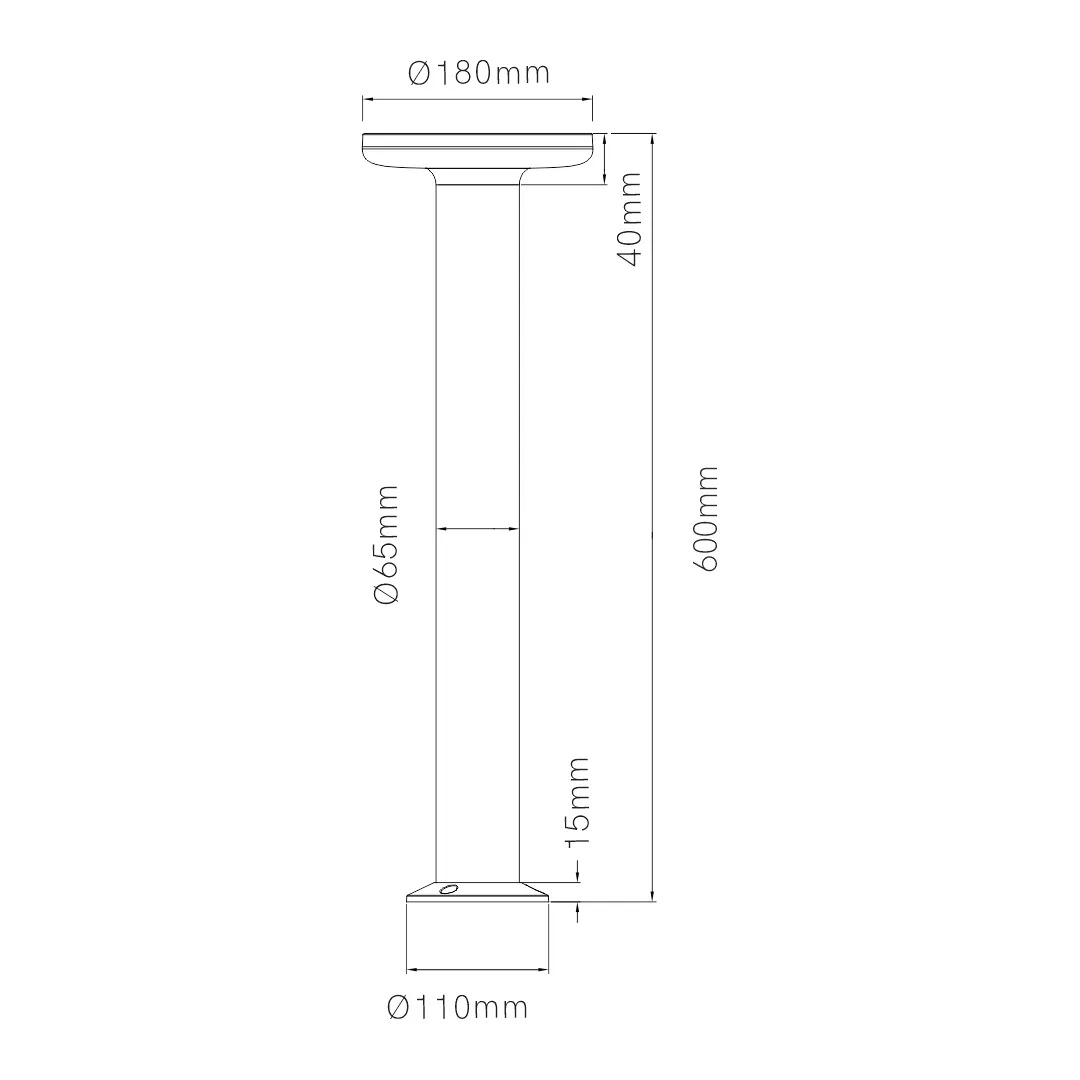 Borne LED BENEITO FAURE Mac 600 - 12W 3000K 890Lm IP65 IK06 30000H Noir - Garantie 3ans