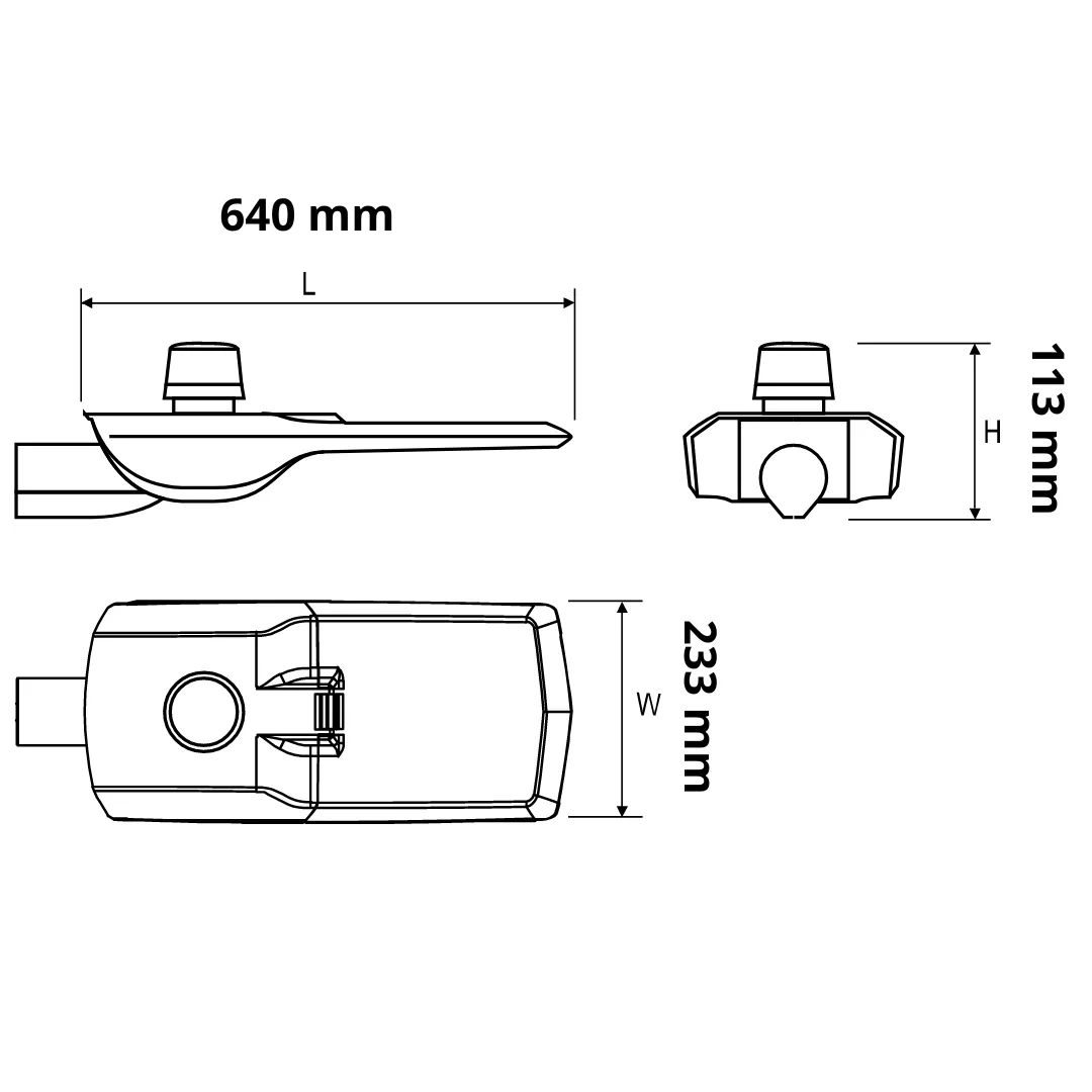 Lanterne Astra LED Lena - 69W 3000K 8650Lm IP66 IK08 Câble 0.7M 120000h L70B50 - Garantie 5 ans