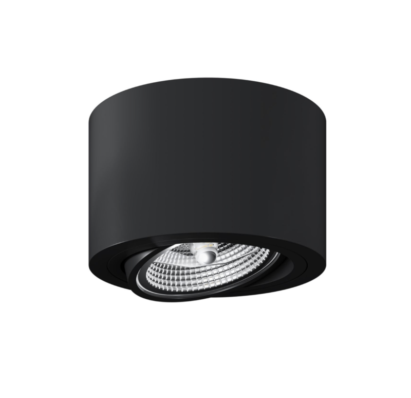 Spot BENEITO Avant surface round - AR111/GU10 IP20 45° (hors source) Noir - Garantie 3 ans