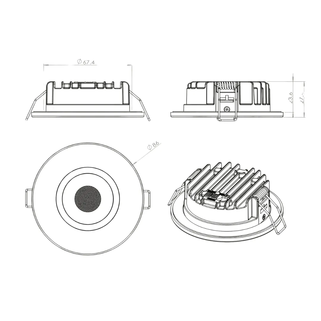 Spotlight LED AEROSPOT Aura - 5W CCT 510/540Lm IP65 30000h Blanc Dimmable