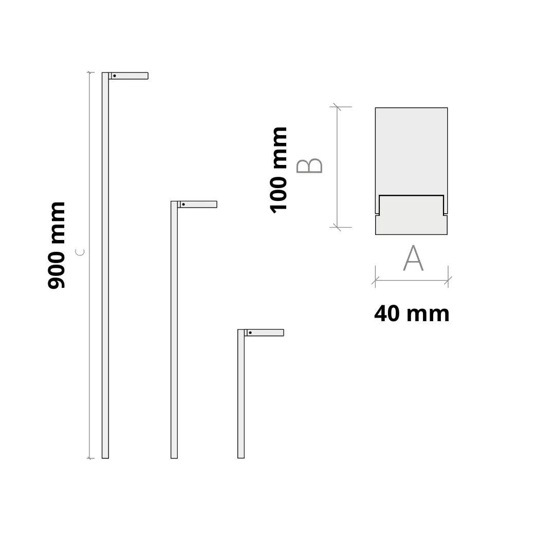 Borne SYSTEM ALTEZZO LED LENA - 12W 3000K 1250Lm 900MM IP65 IK08 196000h L70B50 - Garantie 5 ans