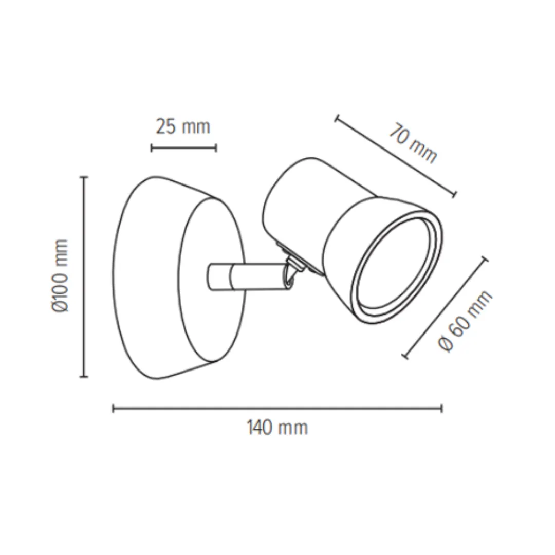Spot BRITOP Venla - GU10 x1 Bois 5W 2700K 300 lm IP20 - Garantie 2 ans