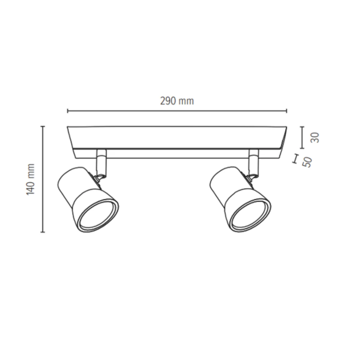 Spot BRITOP Venla - GU10 x2 Bois 5W 2700K 300 lm IP20 - Garantie 2 ans