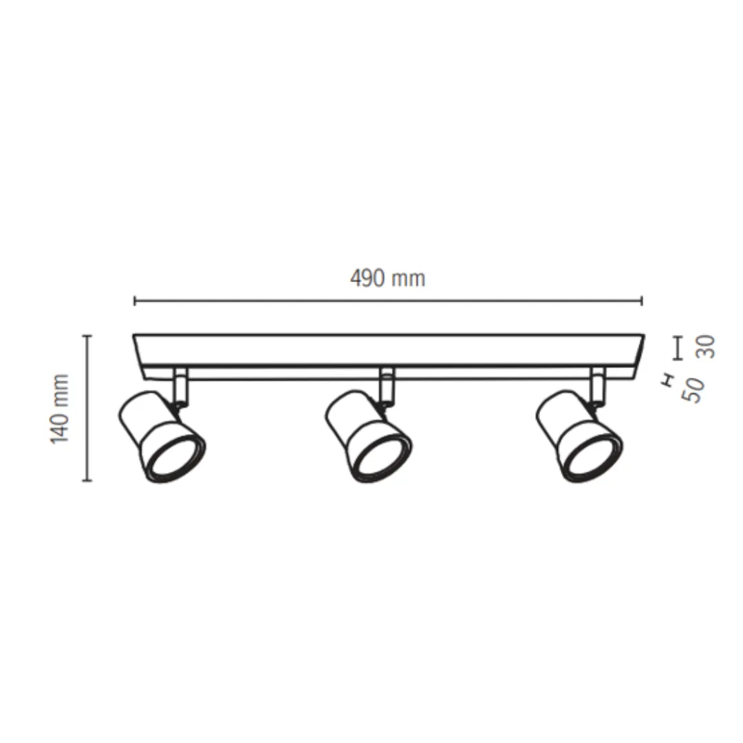 Spot BRITOP Venla - GU10 x3 Bois 5W 2700K 300lm IP20 - Garantie 2 ans