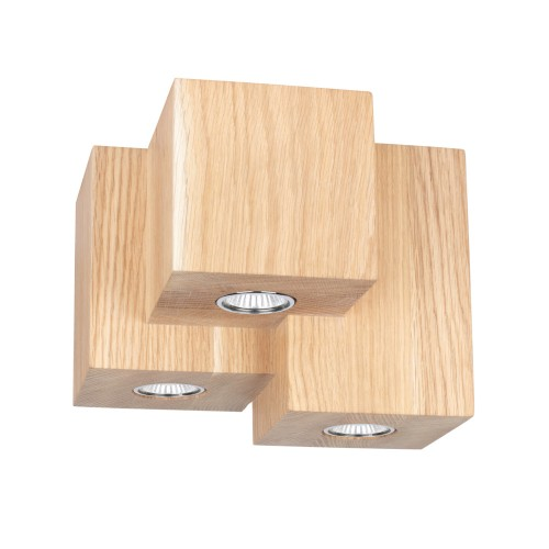 Spot BRITOP Wooddream cube x3 - GU10 Bois (hours source) IP20 - Garantie 2 ans