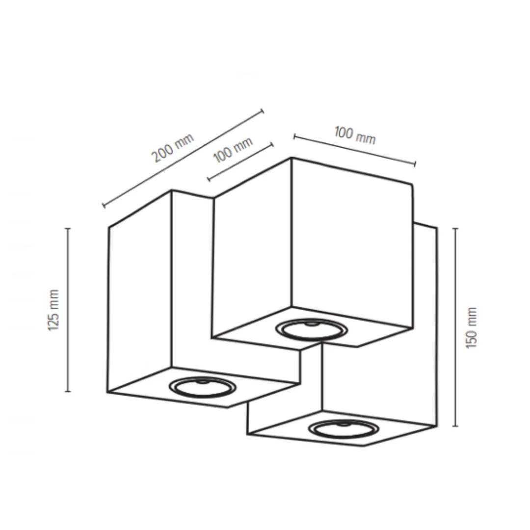 Spot BRITOP Wooddream cube x3 - GU10 Bois (hours source) IP20 - Garantie 2 ans