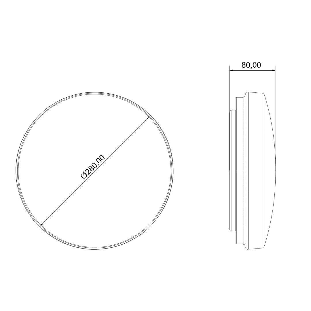 Hublot THREELINE Ceiling + Switch - 12W CCT 80Lm/W IP64 30 000H L70B50 détecteur HF - Grt 3ans