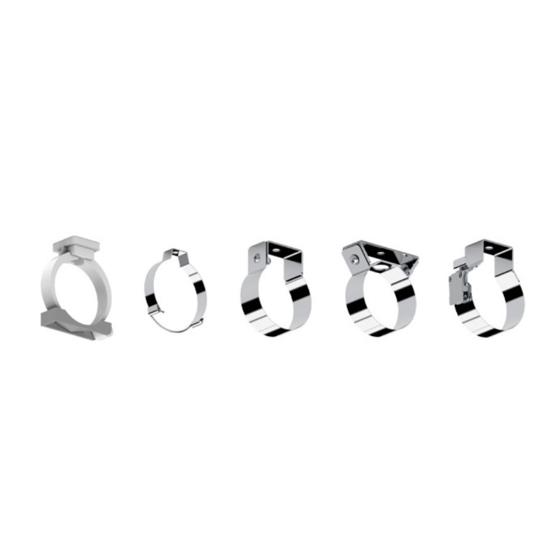 Collier inox avec clip x2 pour tubulaire LED INDELAGUE TTP50