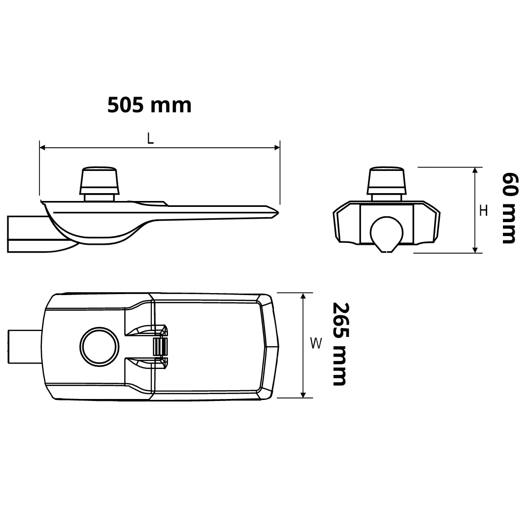 Tête de mat Dali Strado LED M Lena - 94W 3000K 13650Lm IP66 IK08 100 000H L90B10 - Garantie 10 ans