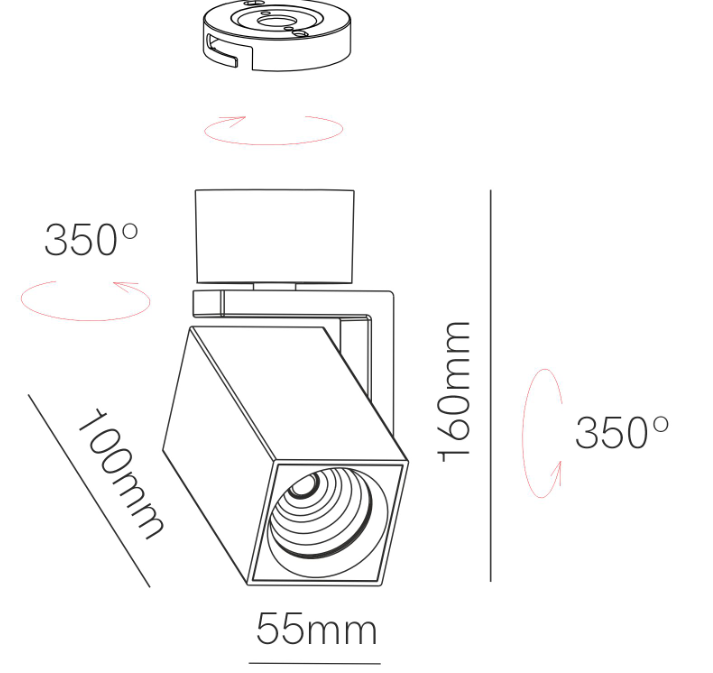 Spot surface/encastré BENETO FAURE Volt Carré - (hors source) Blanc - Garantie 3 ans