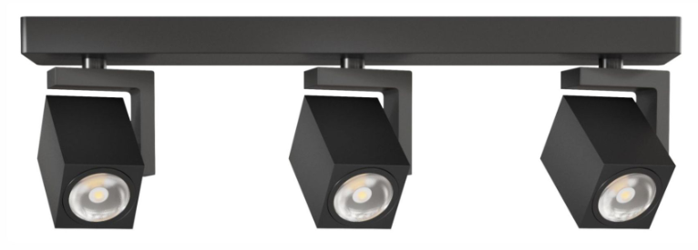 Spot triple surface/encastré BENETO FAURE Volt Carré - (hors source) Noir - Garantie 3 ans