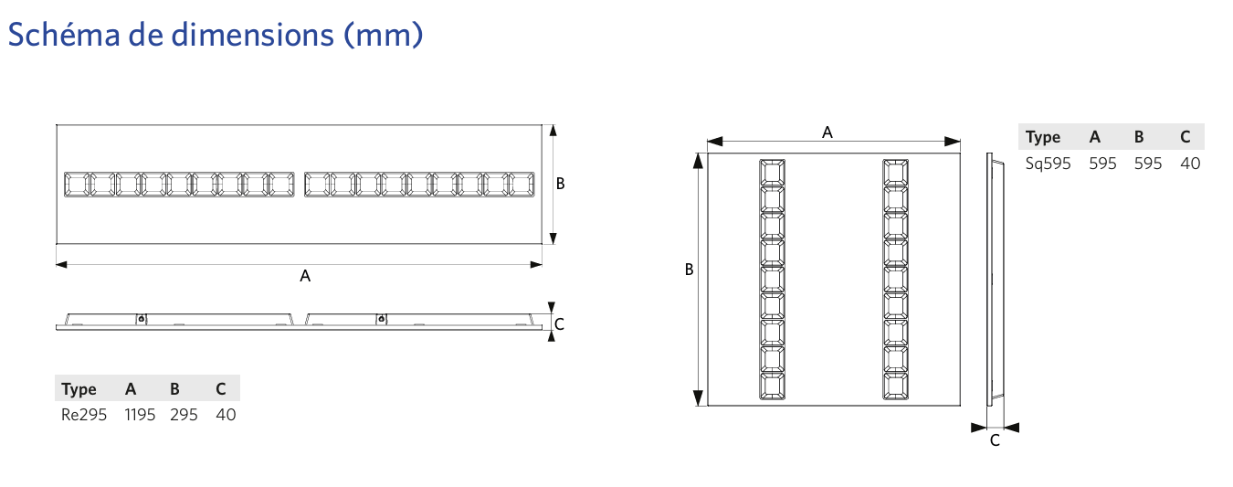 Dalle Opple Lugano DALI UGR16 600*600mm IRC90 32W CCT 4000Lm IP20/IK02 70000H L80 Garantie 5 ans