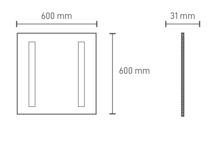 Dalle LED LYSS Aron Light 600x600 - 30W CCT 3450-3830 Lm UGR<16 50 000H L80B50 - Garantie 3 ans