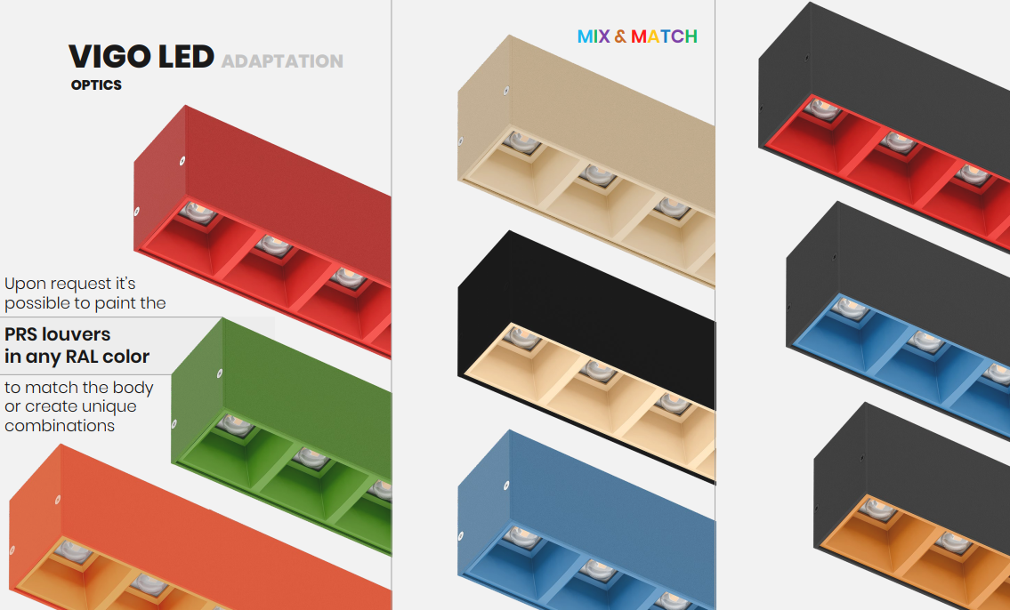 Encastré LED Vigo GK 65° 1120mm Blanc Trav. 28W 3000K 4410Lm IP20 IK04 100000H L80B10 - Gtie 5ans