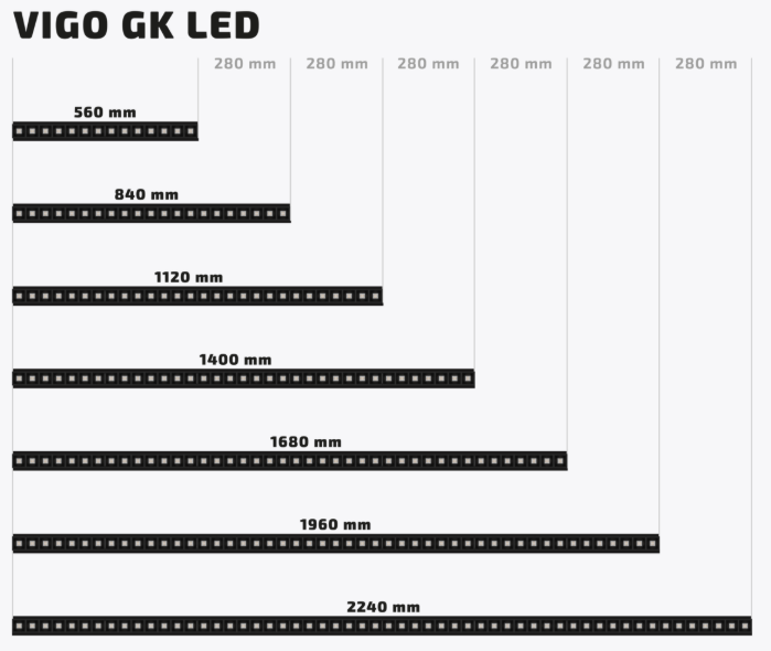 Encastré LED Vigo GK 65° 1400mm Blanc Trav. 35W DALI 4000K 5800Lm IP20 IK04 100000H L80B10 Gtie 5ans