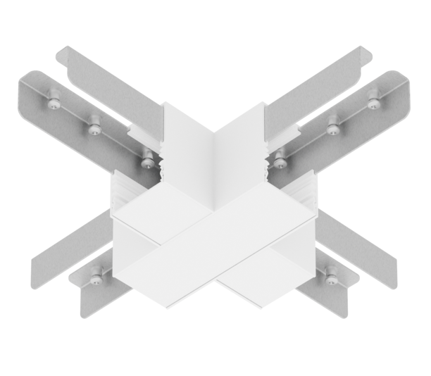 Connecteur blanc en X pour linéaire opale Vigo