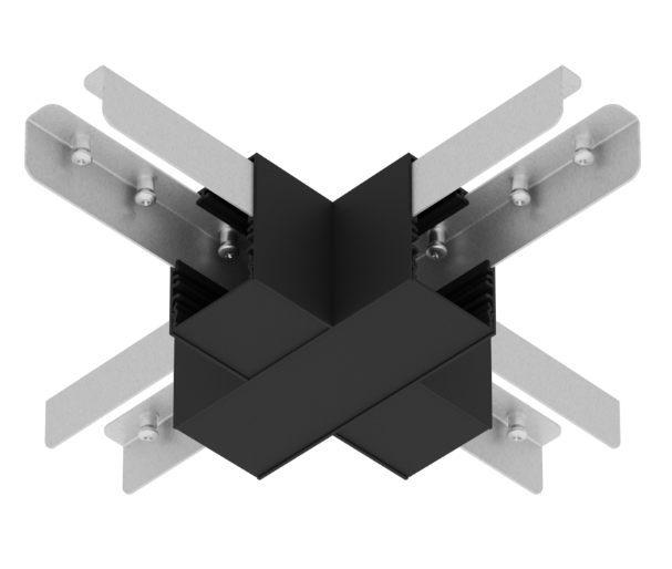 Connecteur noir en X pour linéaire opale Vigo